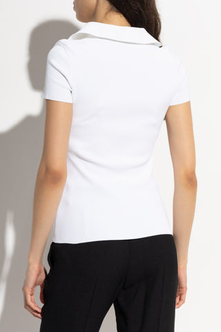Balenciaga WHITE Polo with embroidered logo 4