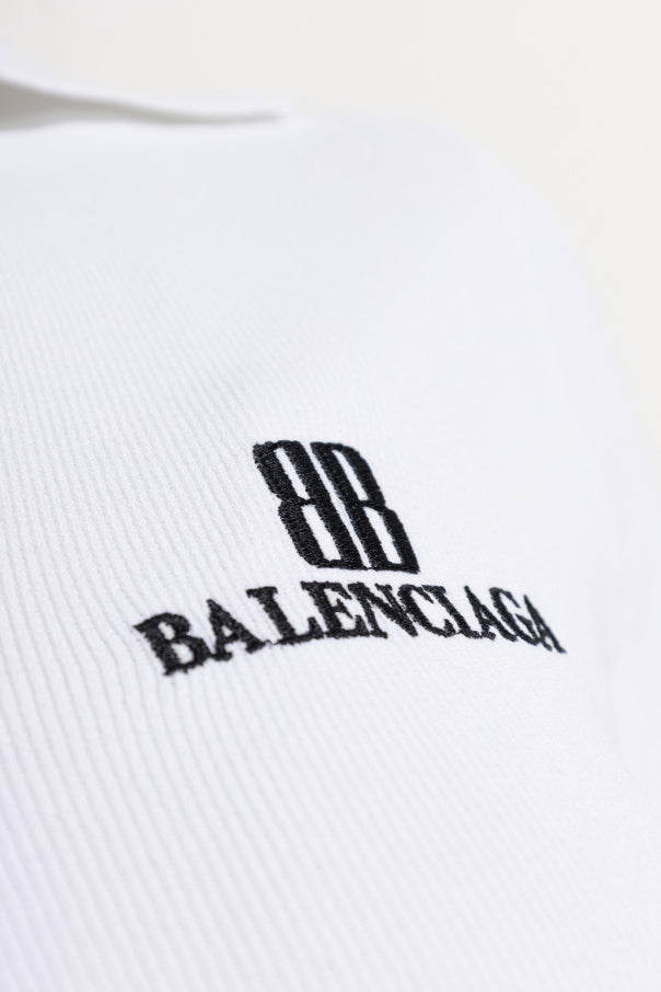 Balenciaga WHITE Polo with embroidered logo 5