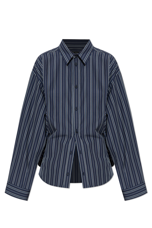 Balenciaga NAVY BLUE Shirt with striped pattern 1