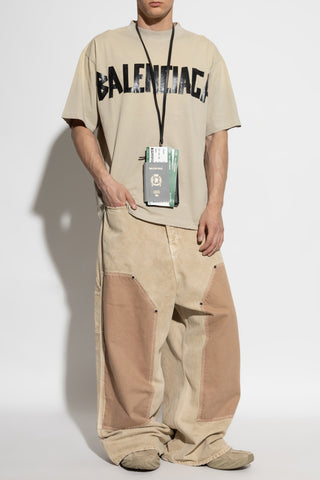 Balenciaga beige T-shirt with a vintage effect 2