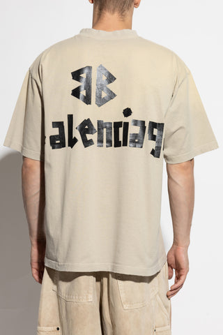 Balenciaga beige T-shirt with a vintage effect 4