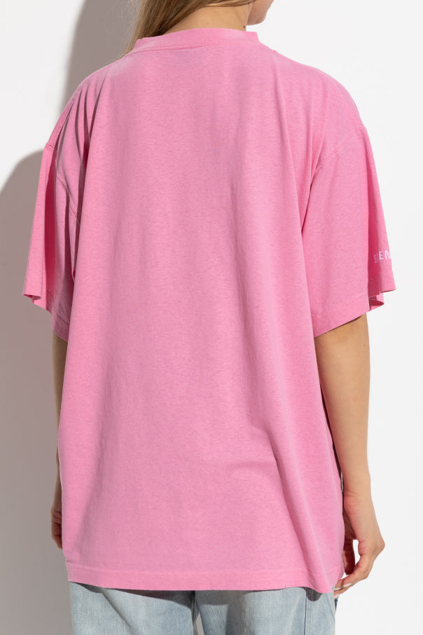 Balenciaga PINK T-shirt with a vintage effect 4