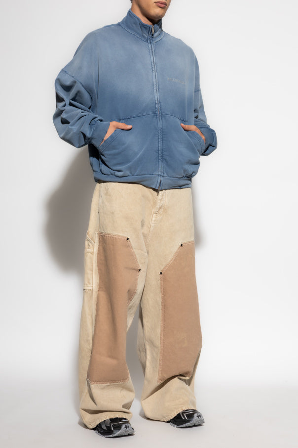Balenciaga BLUE Sweatshirt with stand-up collar 2