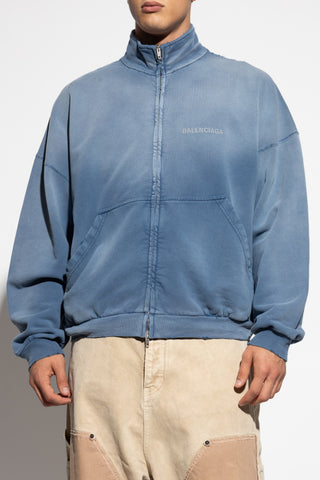 Balenciaga BLUE Sweatshirt with stand-up collar 3