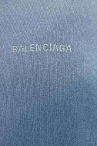 Balenciaga BLUE Sweatshirt with stand-up collar 5