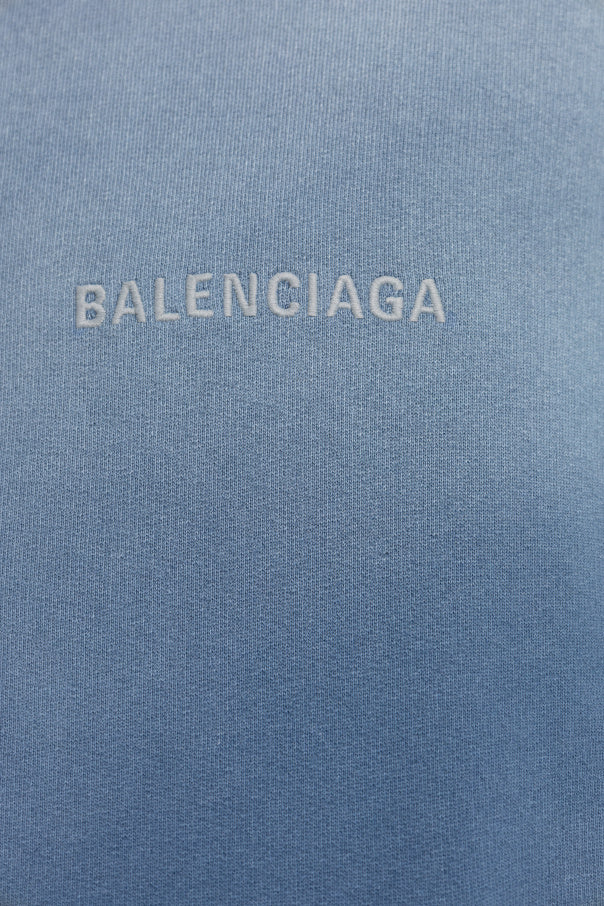 Balenciaga BLUE Sweatshirt with stand-up collar 5