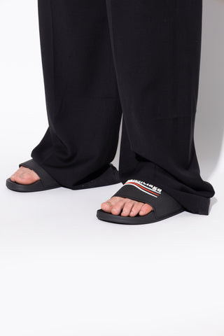 Balenciaga BLACK Slides with logo 2