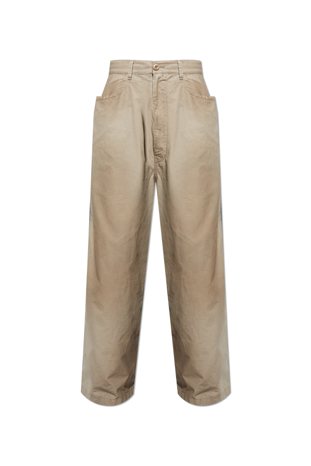 Balenciaga beige Trousers with a worn effect 1