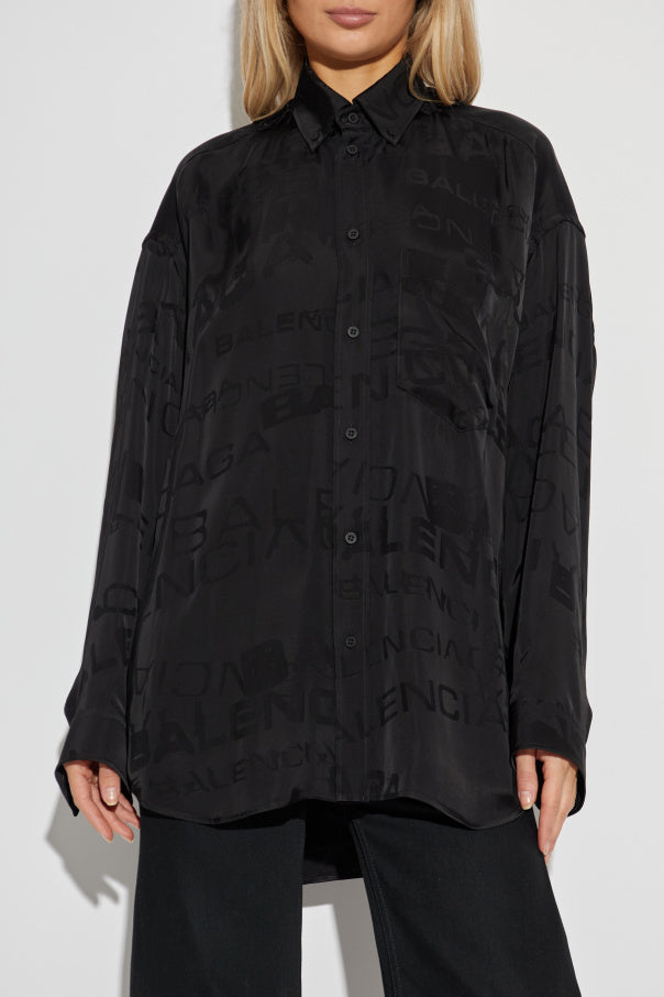 Balenciaga BLACK Shirt with logo 3