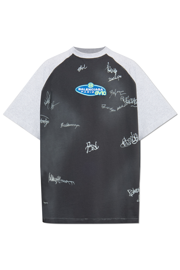 Balenciaga GREY T-shirt with a patch 1