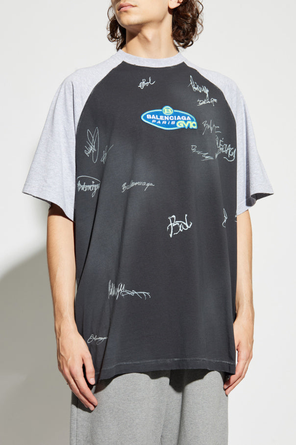 Balenciaga GREY T-shirt with a patch 3