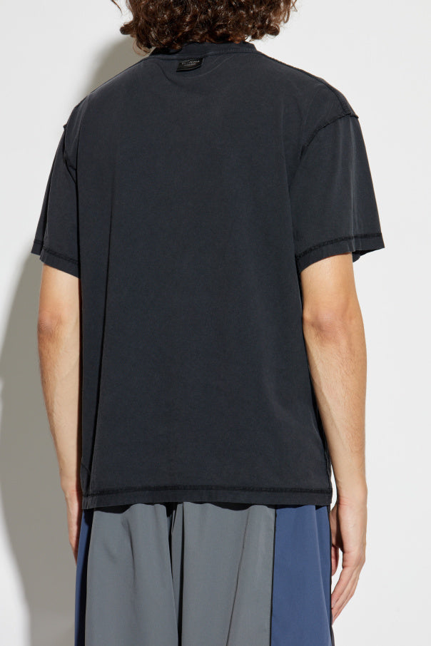 Balenciaga BLACK T-shirt with crease effect 4