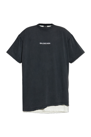 Balenciaga BLACK T-shirt with logo 1