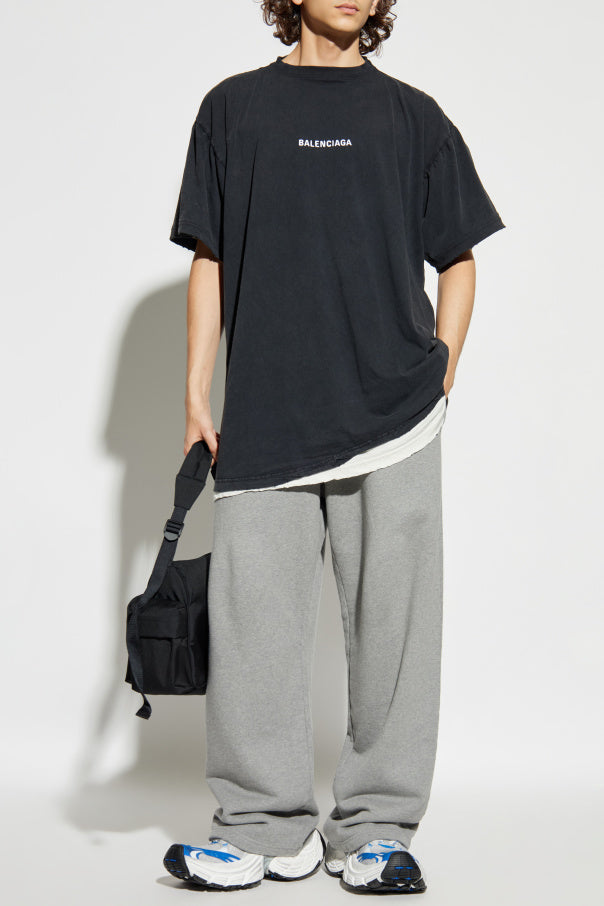 Balenciaga BLACK T-shirt with logo 2