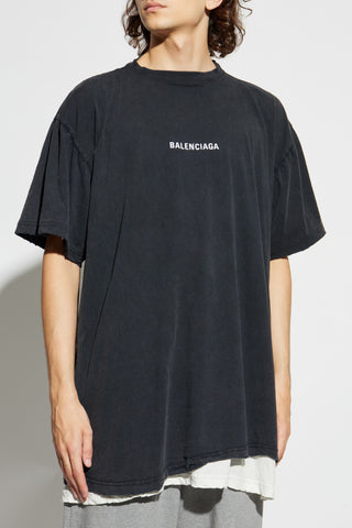Balenciaga BLACK T-shirt with logo 3