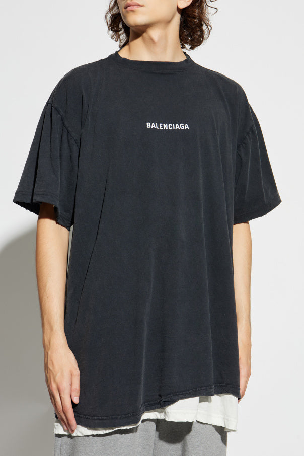 Balenciaga BLACK T-shirt with logo 3