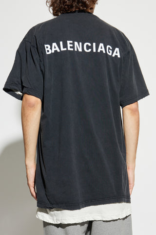 Balenciaga BLACK T-shirt with logo 4