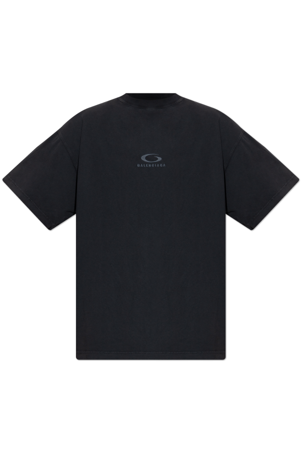 Balenciaga BLACK T-shirt with logo 1