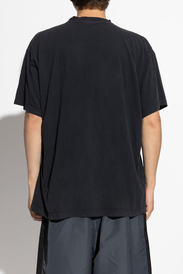 Balenciaga BLACK T-shirt with logo 4