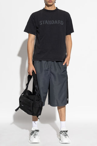 Balenciaga BLACK T-shirt with a crinkled effect 2