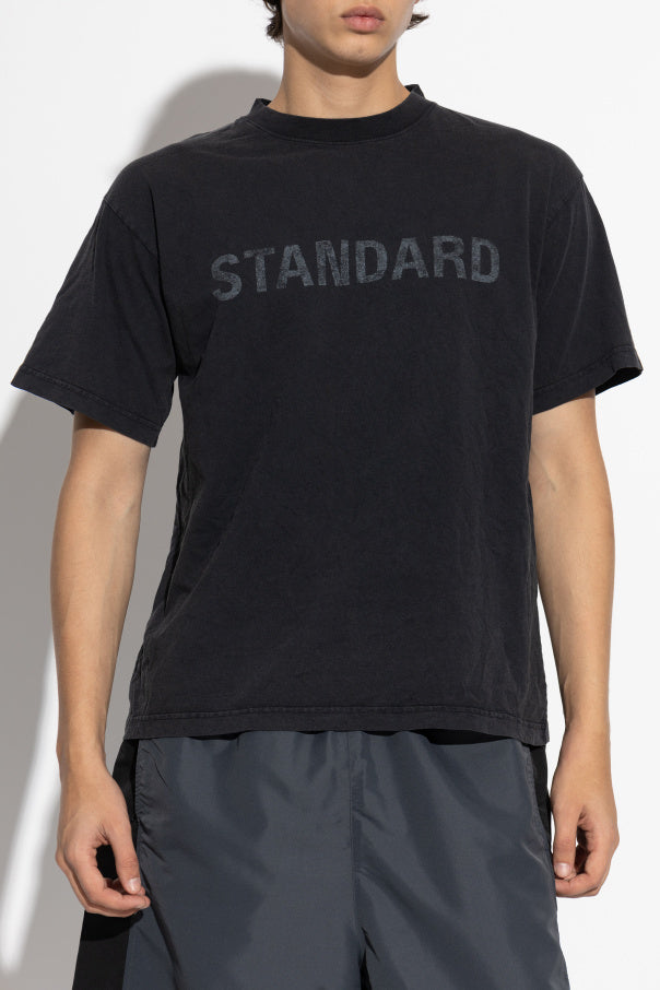 Balenciaga BLACK T-shirt with a crinkled effect 3