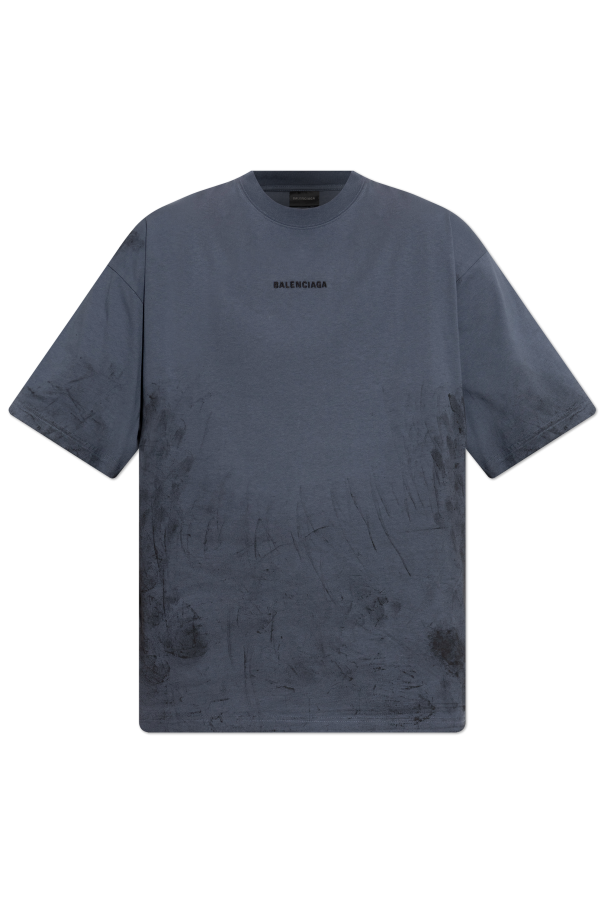 Balenciaga BLUE T-shirt with logo 1