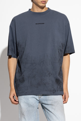 Balenciaga BLUE T-shirt with logo 3