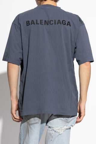 Balenciaga BLUE T-shirt with logo 4