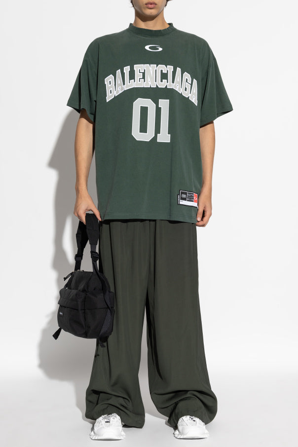 Balenciaga GREEN T-shirt with logo 2