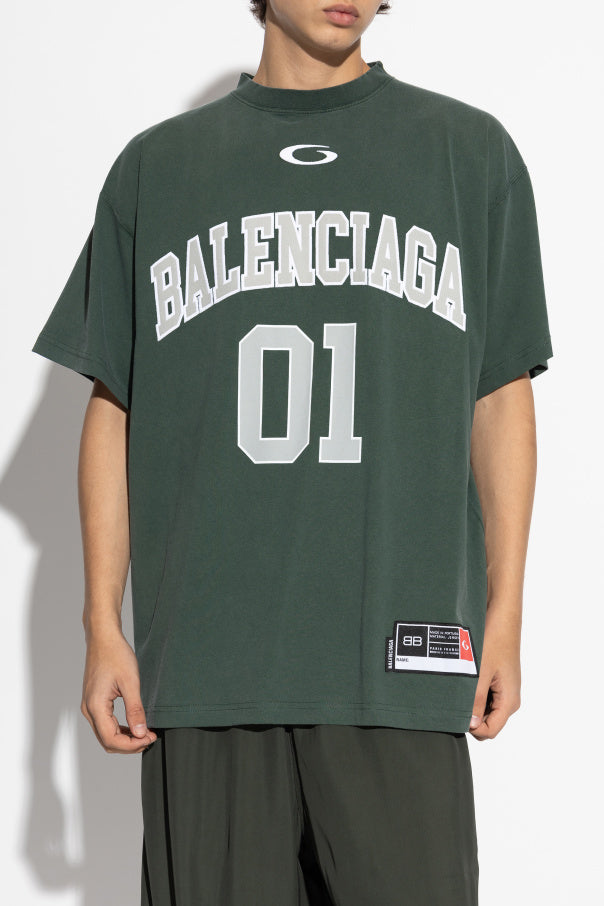 Balenciaga GREEN T-shirt with logo 3