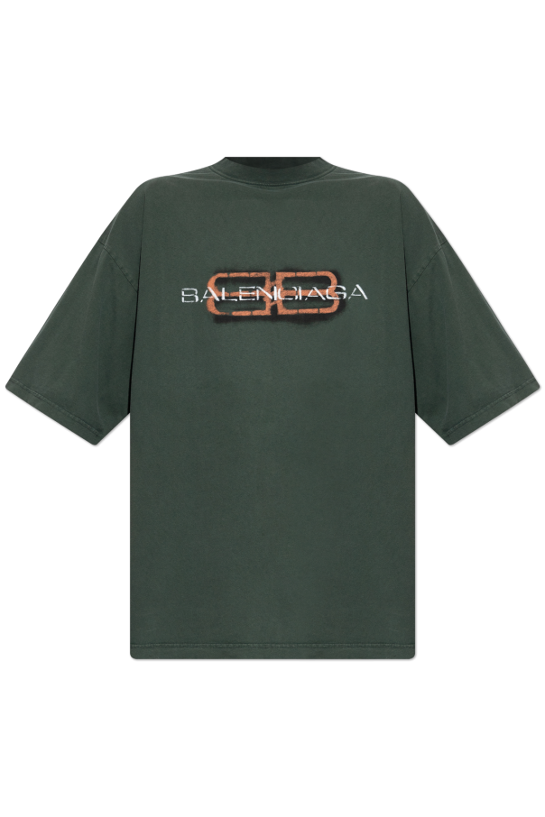 Balenciaga GREEN T-shirt with crumpled effect 1