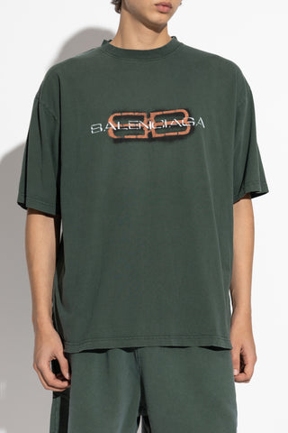 Balenciaga GREEN T-shirt with crumpled effect 3