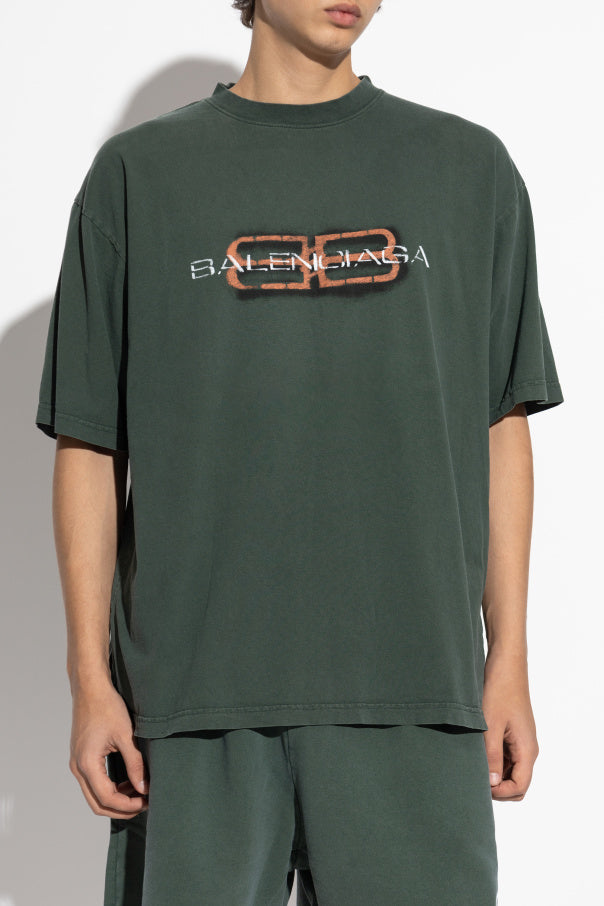 Balenciaga GREEN T-shirt with crumpled effect 3