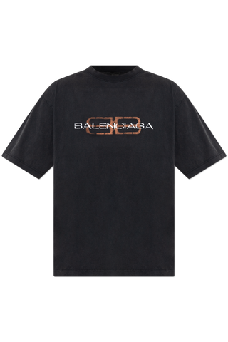 Balenciaga BLACK T-shirt with a crinkled effect 1