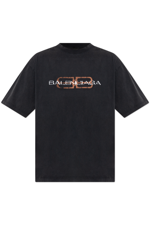 Balenciaga BLACK T-shirt with a crinkled effect 1