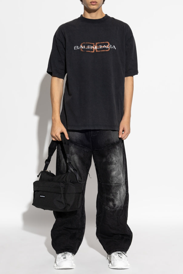 Balenciaga BLACK T-shirt with a crinkled effect 2