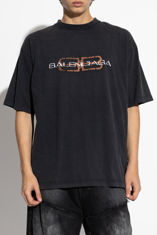 Balenciaga BLACK T-shirt with a crinkled effect 3