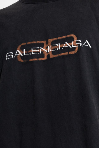 Balenciaga BLACK T-shirt with a crinkled effect 5