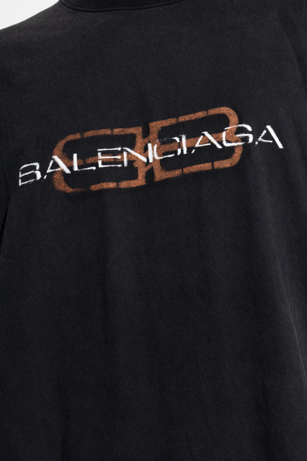 Balenciaga BLACK T-shirt with a crinkled effect 5
