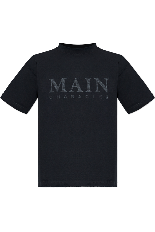 Balenciaga BLACK T-shirt with a vintage effect 1