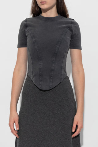 Balenciaga GREY Top with an asymmetric hem 3