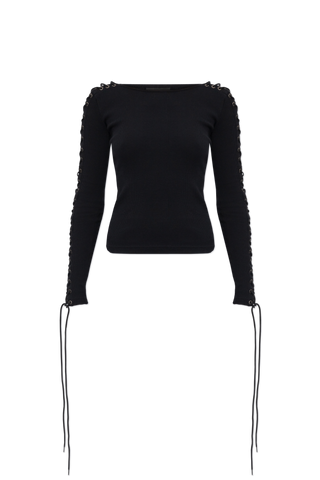 Balenciaga BLACK Ribbed long-sleeve top 1