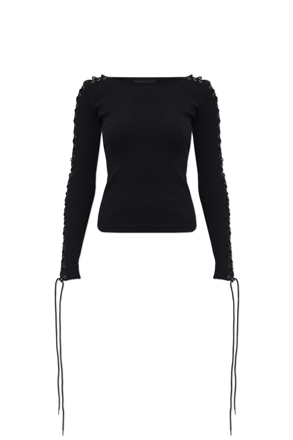 Balenciaga BLACK Ribbed long-sleeve top 1