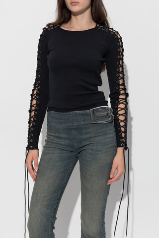Balenciaga BLACK Ribbed long-sleeve top 3