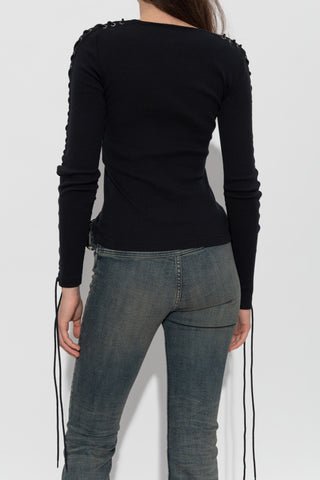 Balenciaga BLACK Ribbed long-sleeve top 4