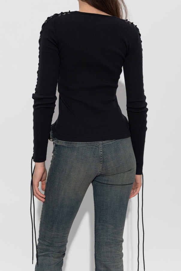 Balenciaga BLACK Ribbed long-sleeve top 4