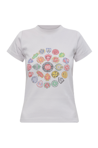 Balenciaga GREY T-shirt with colorful print 1