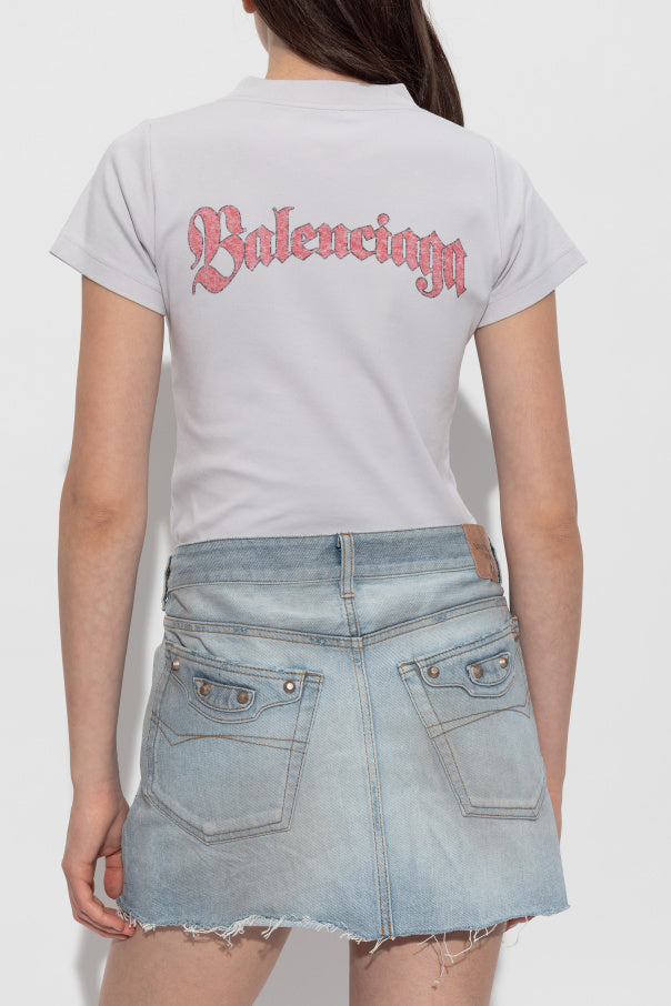 Balenciaga GREY T-shirt with colorful print 4