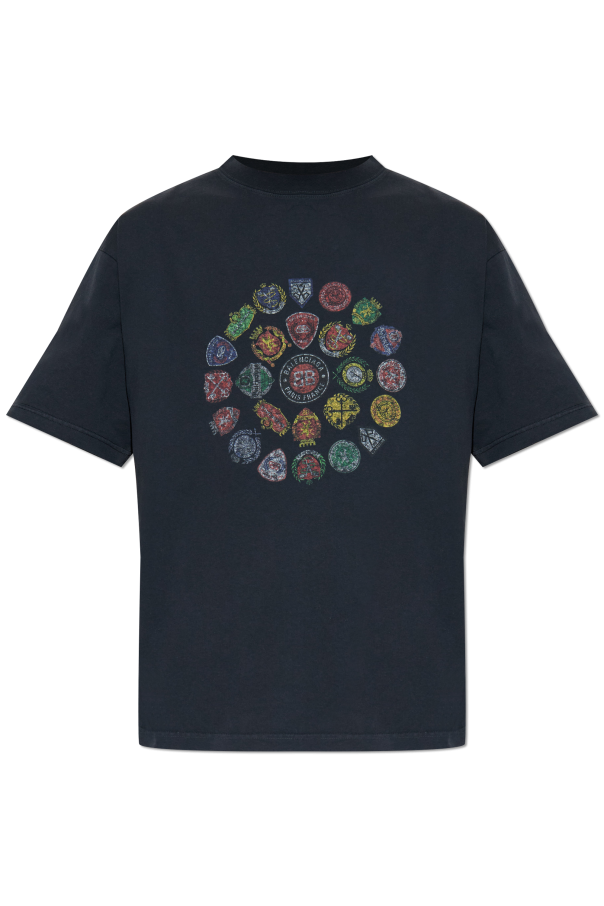 Balenciaga BLACK T-shirt with colorful print 1