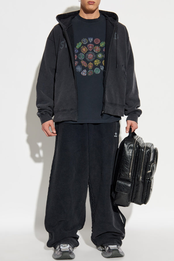 Balenciaga BLACK T-shirt with colorful print 2